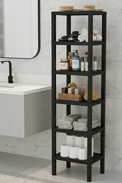 Snippy Console - 6 Katlı Plastik Banyo Mutfak Düzenleyici Mutfak Rafı Banyo Ü...