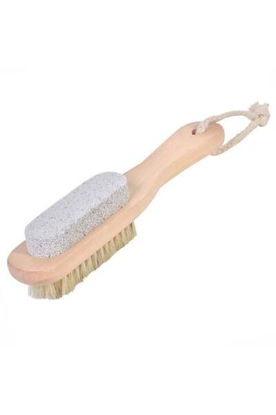 OEM Piatră ponce pentru călcâie și tălpi, cu perie integrată, 19cm, 2cm – înd...