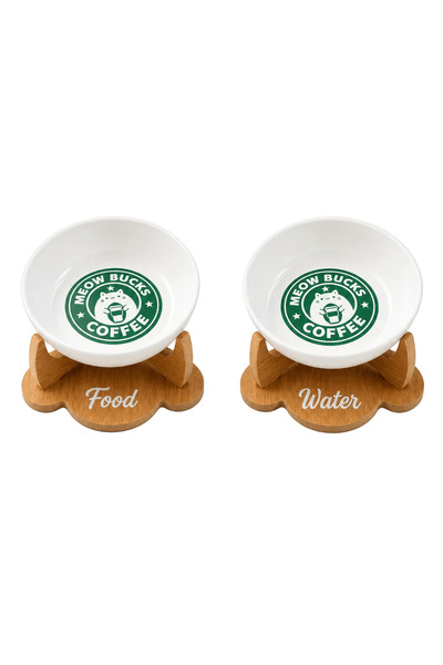 Havsız Meowbucks İkili Mama ve Su Kabı Seti