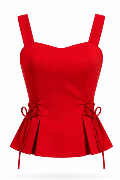 QUAŞE Strappy Corset Crop Blouse