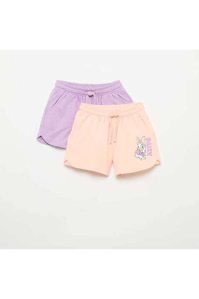 KIABI 2-pack of 'Disney' unbrushed fleece shorts PURPLE