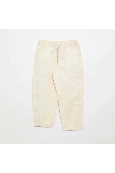 KIABI Barrel fit trousers with drawstring WHITE