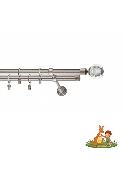 KLEIDECO Galerie dubla perdea ALASKA, Metal, Diametru 19 mm, Capete CORDOVA, ...