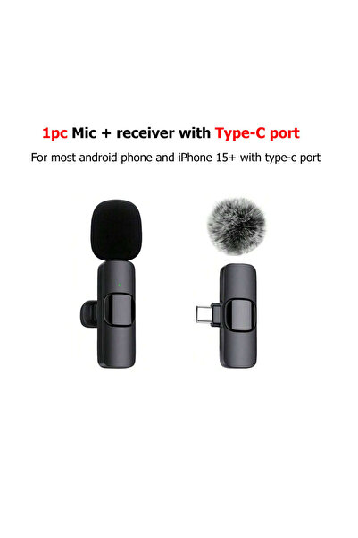 choice2 1mic Black New Pink K60 Plug and Play Wireless Lavalier Microphone Po...
