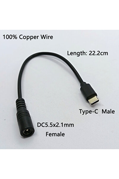 choice2 DC5521-F to Type-C M 1PC DC 5.5x2.1mm to Type-C Male/Female Charging ...