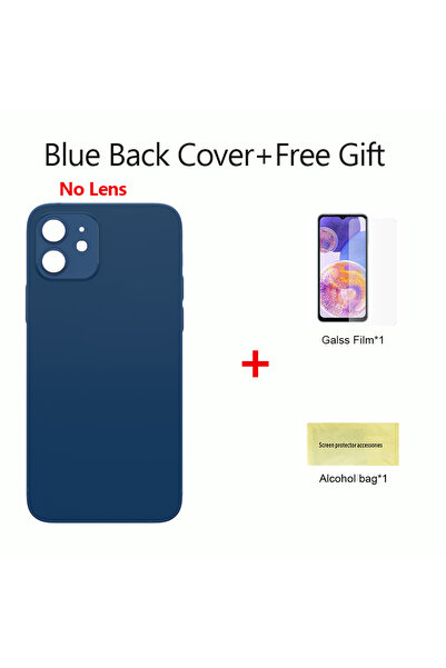 Choice4 For iPhone12 Blue Back Glass For IPhone 12 Back Cover Glass Fast Repl...