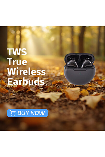 Choice6 Black TWS True Wireless Earbuds Half In Ear Bluetooth Headphones Touc...