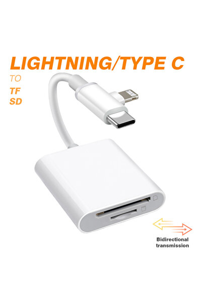 Choice SD TF SD Card Reader for iPhone iPad Lightning & USB-C Card Adapter wi...