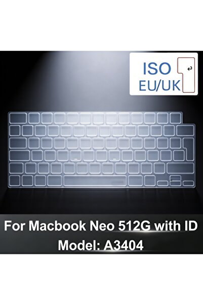 Choice1 غطاء لوحة مفاتيح TPU جديد EU 512G مع ID لجهاز MacBook Neo 13 A3404، م...