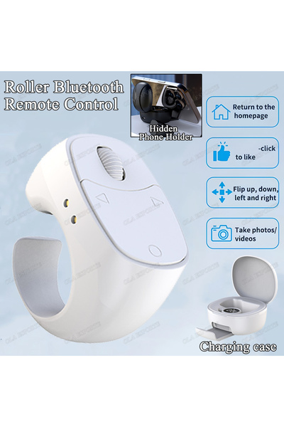 Choice4 White Box Remote Control Wireless Bluetooth Roller Fingertip Ring por...