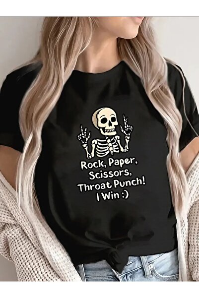 45 BPM Lightweight T-Shirt Featuring Humorous Skeleton Graphic with a Rock-Pa...