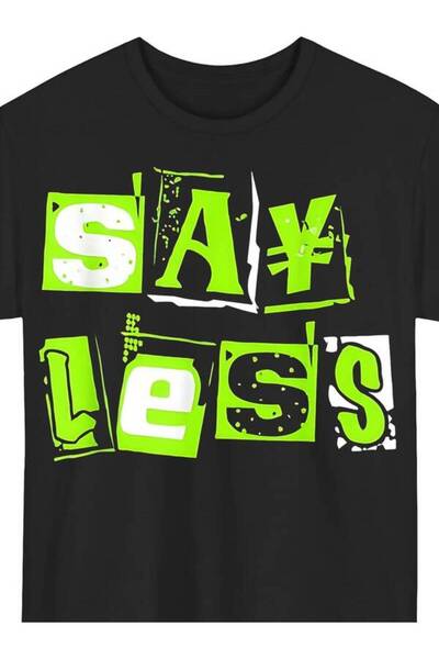 01THEONE Men's Oversized Black T-Shirt with Neon Green White Distressed Retro...