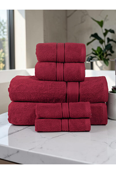 Baltic Linen طقم مناشف من 6 قطع، ماركة VELURA، 100% قطن، 550 جرام/متر مربع، أ...