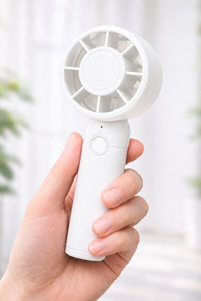 Telvesse Turbo 3 MOD Şarjlı El Fanı 3 Kademe Seyahat Masaüstü Vantilatör Taşınabilir Mini Fan Beyaz F130