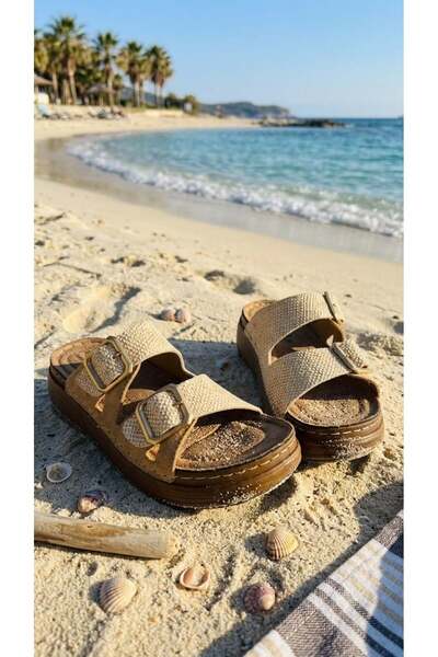 lady classy Women's Double-Strapped Buckle Orthopedic Sole Comfortable Fit Sl...