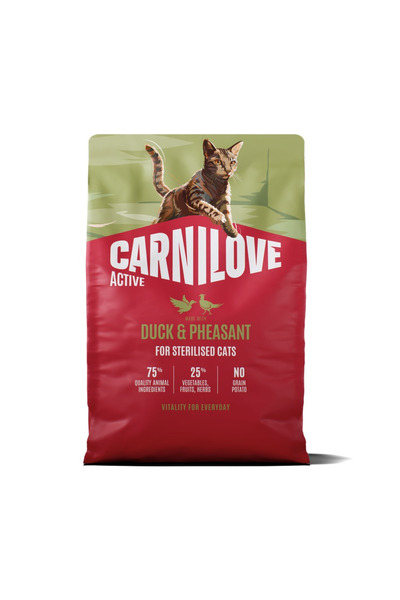 Carnilove طعام القطط الجاف أكتيف المصنوع من البط والسمان للقطط البالغة من جمي...