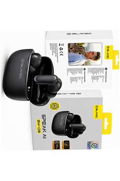Blavec Căști traducătoare negre TWS BW-08 cu AI pentru iPhone XR