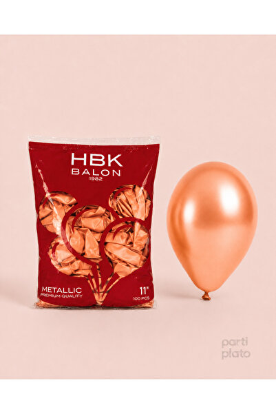 HBK Balon بالونات HBK ميتاليك برتقالية اللون مقاس 11 بوصة 100 قطعة، بالونات ب...