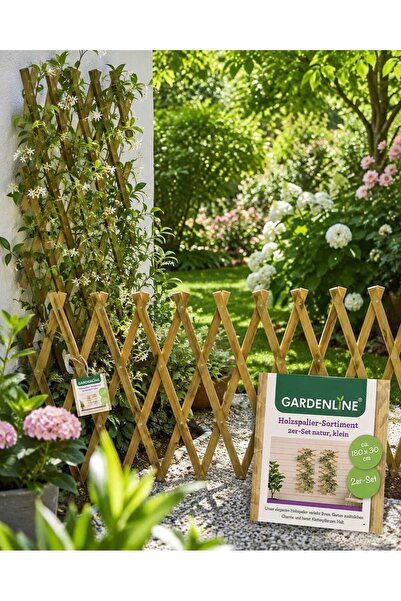 Home Set 2 spalieri extensibili din lemn pentru plante cățărătoare – 180 × 30 cm