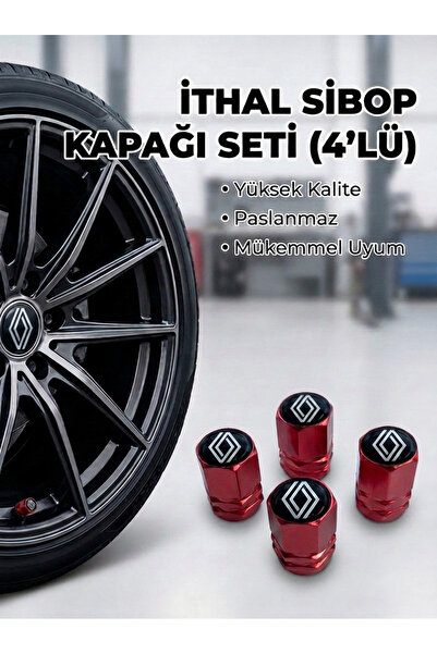 Lazer Store Renault Megane ile Uyumlu Logolu Alüminyum Kırmızı Altıgen Sibop ...