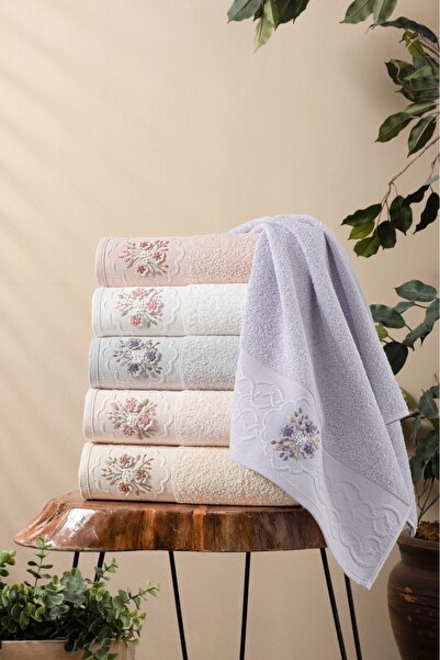 Fiesta Tekstil 50X90 Rokoko Handmade Embroidered 6-Piece Helin Towel Set