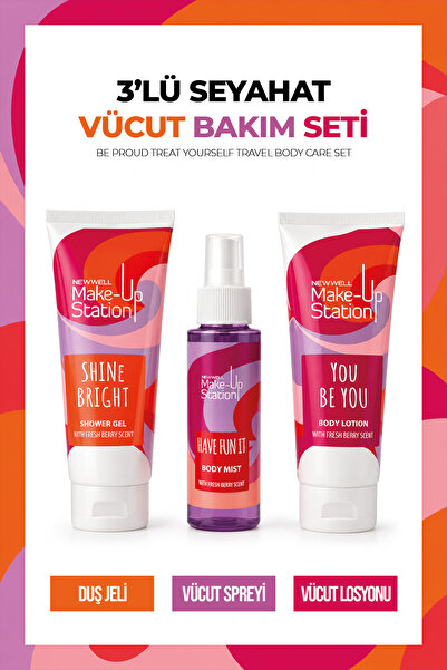 New Well Make-Up Station Be Proud Treat Yourself Travel Body Care Set | 3’lü ...