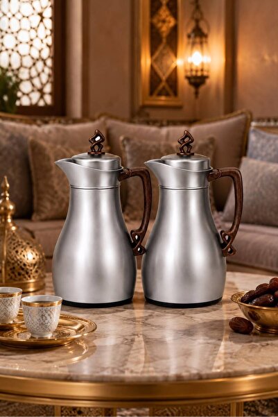 Generic Tramisu Stainless Steel Matt Silver Wooden Handle 2Pcs Set (1L & 0.7L...