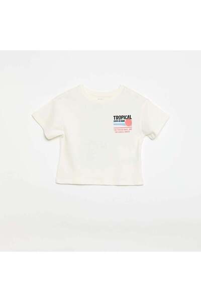 KIABI Loose-fit T-shirt with back & chest print WHITE