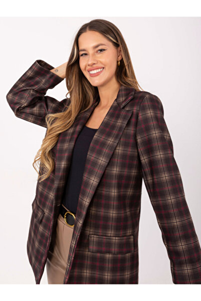 Moda Italy Women's Jacket, MODA ITALY, Viscose, Long Sleeve, Dark Brown, mode...