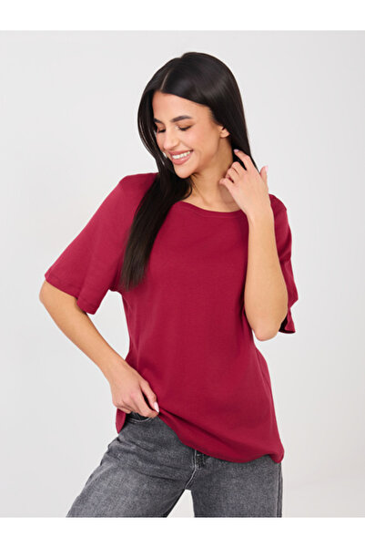 rue parıs Tricou Dama, RUE PARIS, Bumbac, Maneca scurta, Bordo, model RV-TS-A...