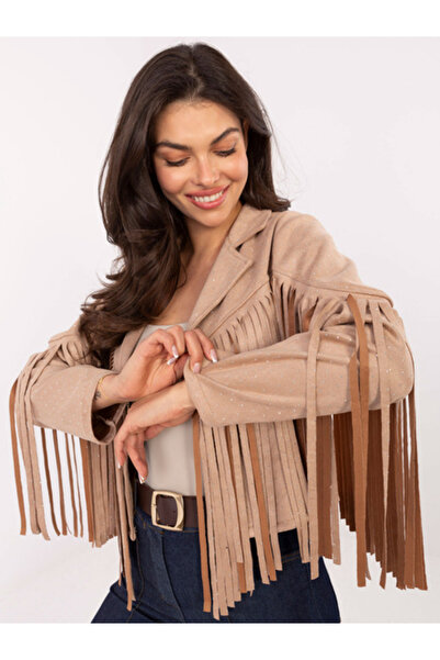 Italy Moda Jacheta Dama, ITALY MODA, Poliester, Maneca lunga, Bej, model IT-K...