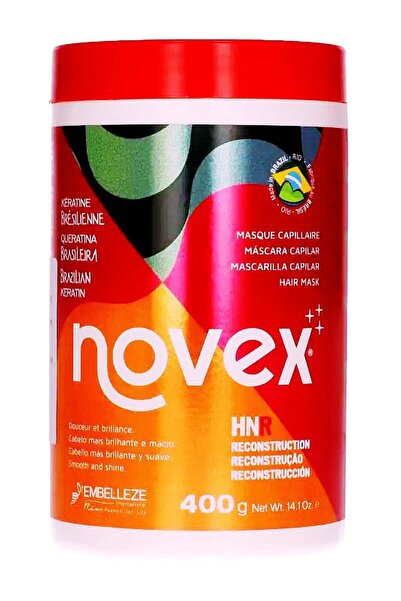 NOVEX قناع الكيراتين البرازيلي للشعر للتحكم في التجعد وإصلاح تلف الشعر، 400 ج...