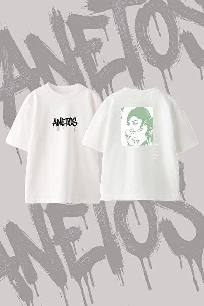 Anetos Ariana Grande_75 Design Back Printed Cotton White Oversize T-Shirt