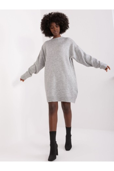 BADU Rochie Dama, BADU, Acril, Maneca lunga, Gri, model BA-SK-0568-1.20