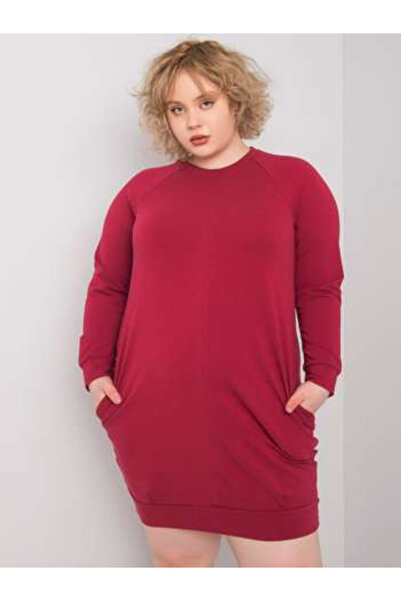 Basic Feel Good Rochie Dama, BASIC FEEL GOOD, Bumbac, Maneca lunga, Bordo, mo...