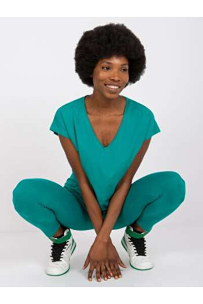 Basic Feel Good Tricou Dama Mini, Decolteu in V, BASIC FEEL GOOD, Verde Casua...