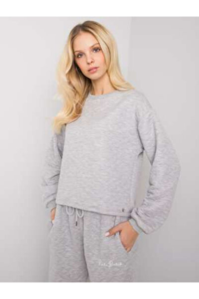 Basic Feel Good Hanorac Dama Mini, Decolteu rotund, BASIC FEEL GOOD, Gri Casu...
