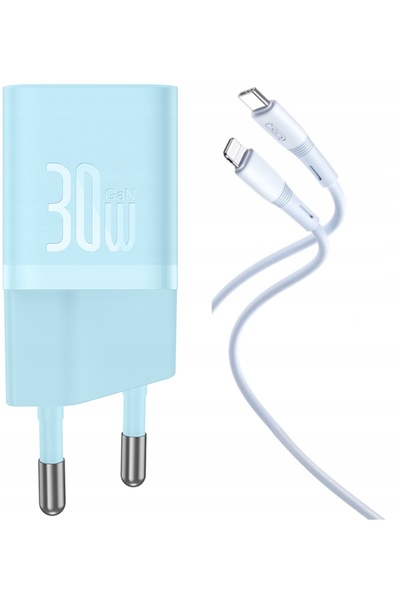 Baseus Încărcător de rețea GaN5 USB-C 30W cu cablu USB-C-Lightning pentru iPhone