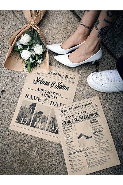 Pankart Evi A4 ölçüsü Wedding Post Gazete Sayfası 4 adet TEK YÖN TEK SAYFA - ...