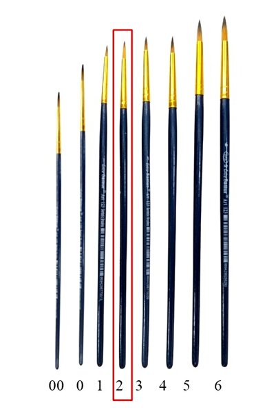 Brons Synthetic Watercolor Brush Gold Brush Art 123 No:2 - 2 Pieces
