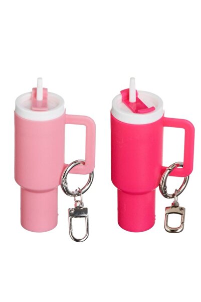 CATIANO Breloc Cana Termos Roz Fucsia pentru Copii 10cm