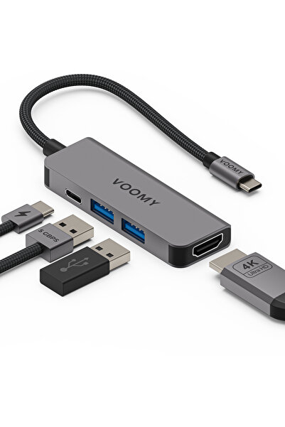 NO BRAND VOOMY Connect H4 - Hub 4 în 1 - 4K HDMI - USB-C 100W