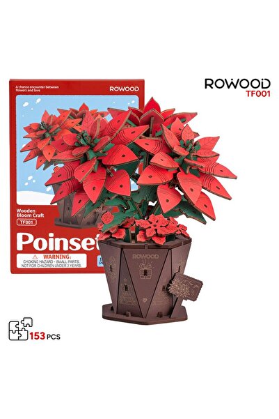 ROWOOD TF001 Atatürk Çiçeği Poinsettia DIY Minyatür Maket Model Set Ahşap 3D ...