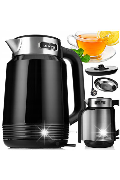 Lehmann Fierbător electric fără fir, putere 2200W, silențios, din oțel, 2L, mare