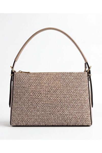Lurella Collection Women's Double-Sided Straw and Leather Detailed Hand and S...