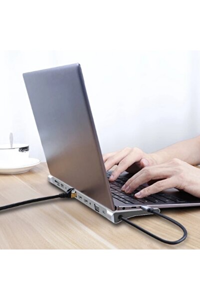 zenwire Stație de andocare Hub Adaptor USB-C 12 în 1 RJ45 2x HDMI 4K Ethernet...