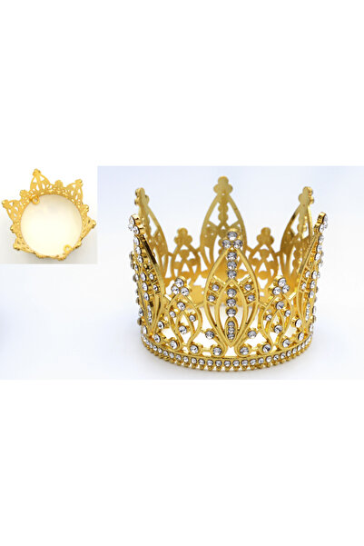 OEM ΜΕΤΑΛΛΙΚΗ ΧΡΥΣΗ ΚΟΡΩΝΑ ΜΕ ΠΕΤΡΑ ΤΥΠΟΥ SWAROVSKI 8εκ. 0621592 (ΤΕΜΑΧΙΑ)