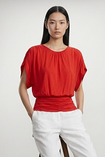 Şiir Terto Ultra Light Soft Textured Waist-Hugging Gathered Waistband with Dr...