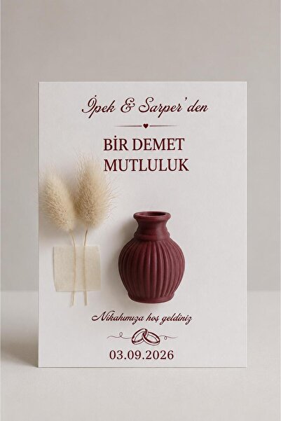 3DCoreStd Kişiye Özel Çiçekli Mini Vazo Magnet | Düğün • Nikah • Söz • Nişan ...
