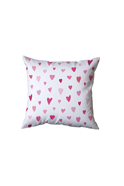 Beramussa Pink Hearts Patterned Pillow, Gift